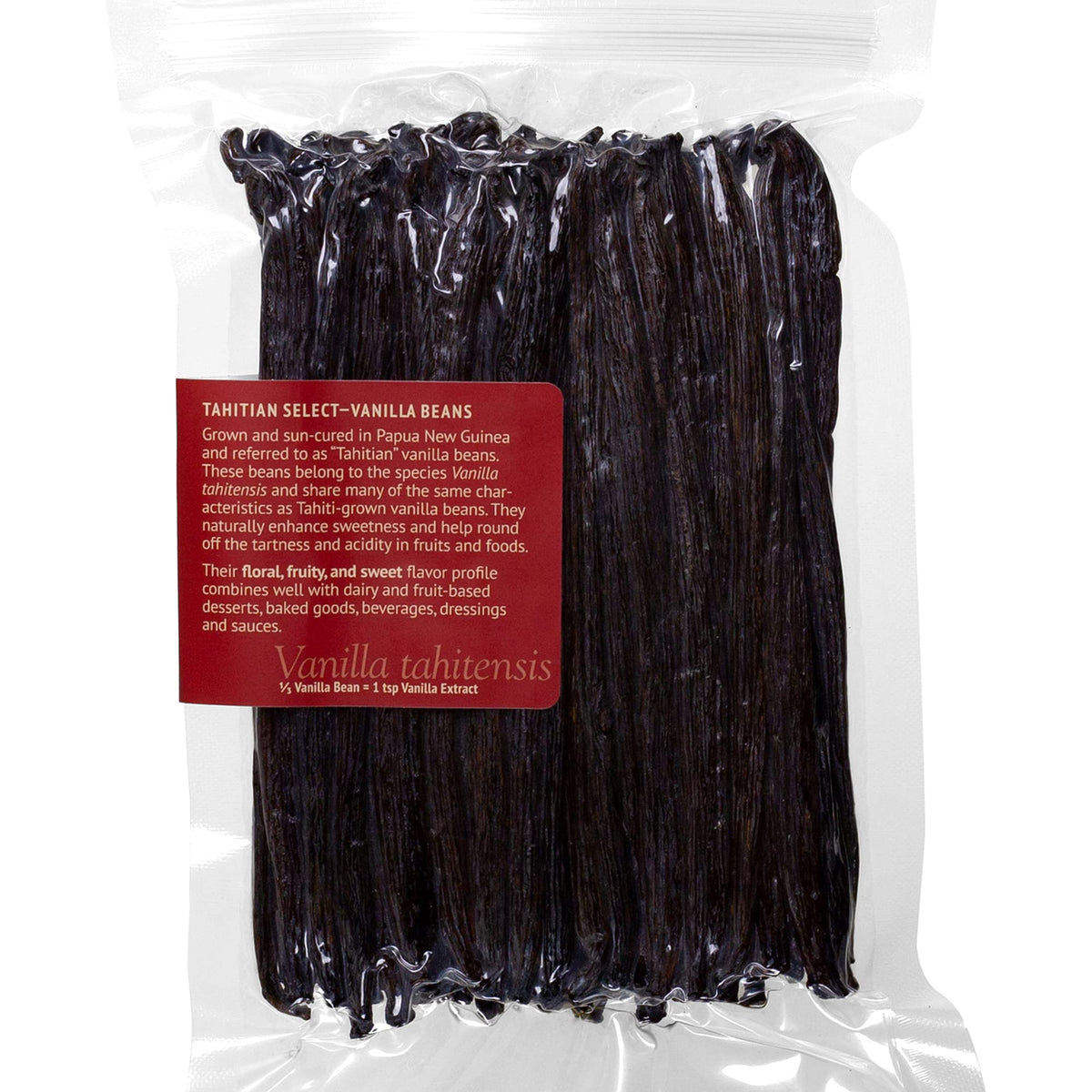 Tahitian Gold - Premium Gourmet Grade Vanilla Beans From Papua New Guinea - Non-GMO Project Verified - Tahitian Select, 8 Oz Bag