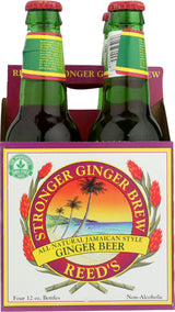 Reeds Ginger Brew, Ginger Beer, 12 Ounce, 4 Pack
