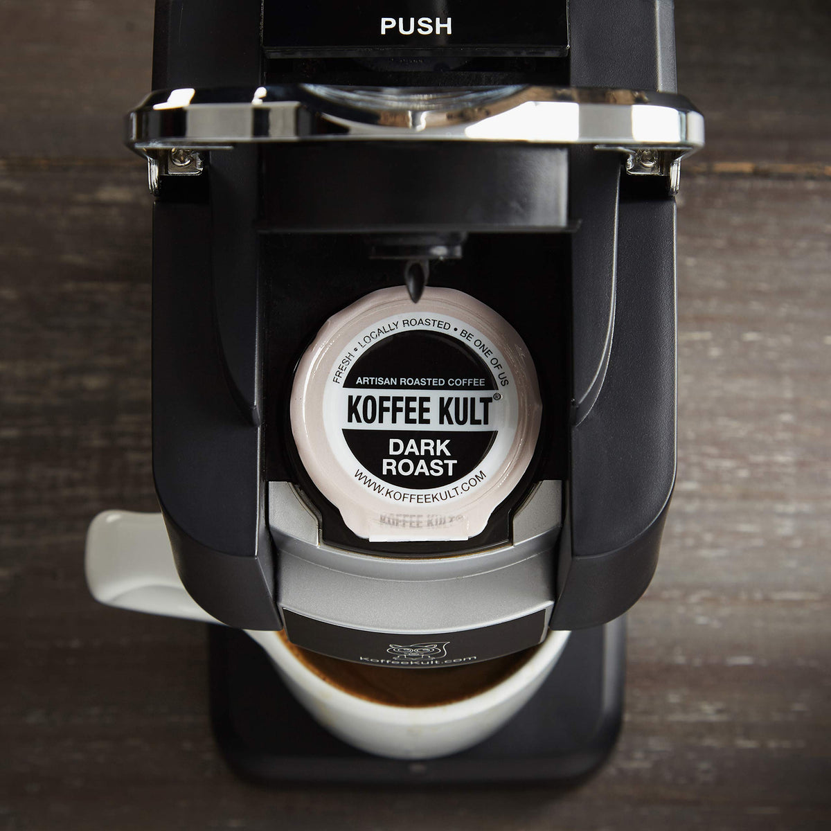 Koffee Kult Premium Dark Roast Coffee Single Serve coffee cups in pods for K-Cup 12 count