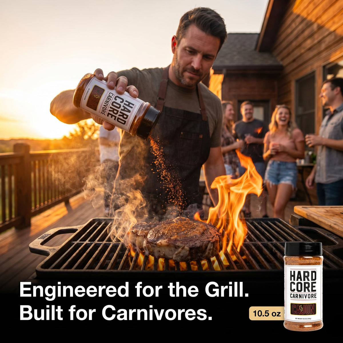 Hardcore Carnivore - Cajun BBQ Rub 10.5 oz - Meat Seasoning 12 Pack with Random Item
