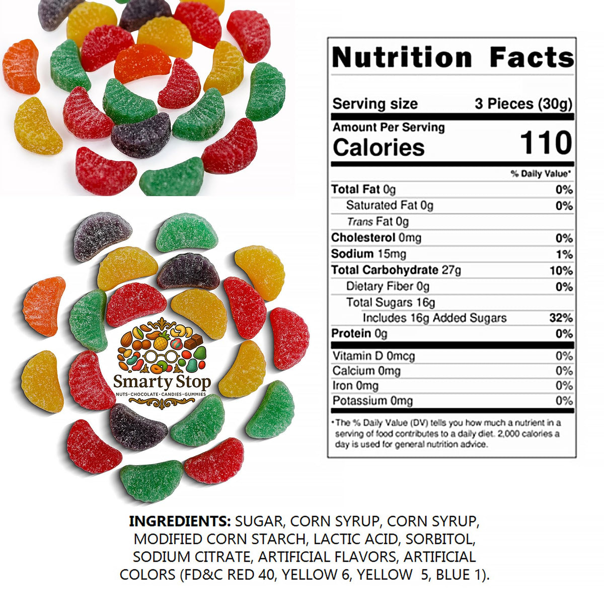 Assorted Fruit Slices 1.5 Lb Bag ~ Smarty Stop