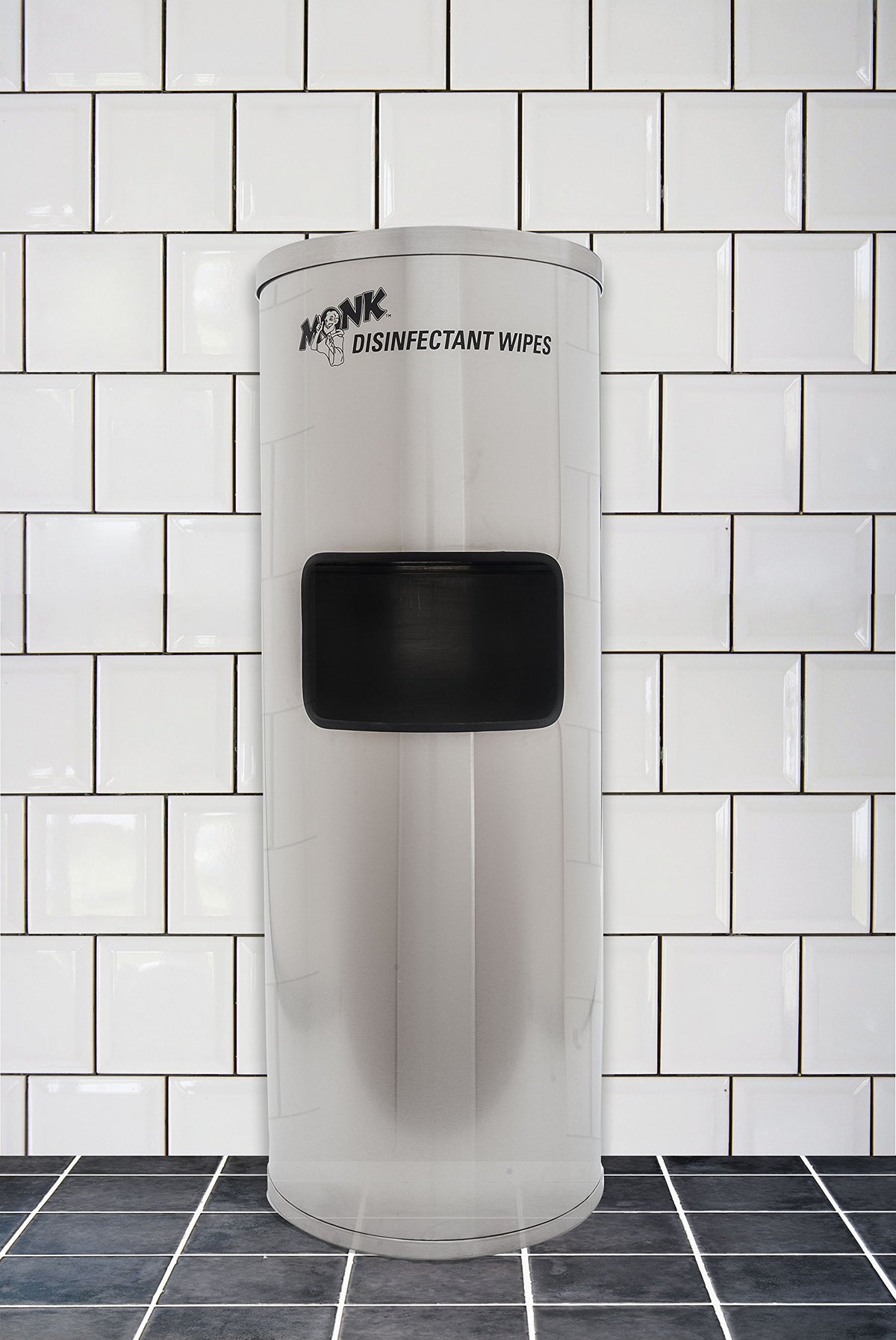 Monk Disinfecting Wipes Stainless Steel Stand W/Built-in Trash Can For Gym Disinfecting Wipes