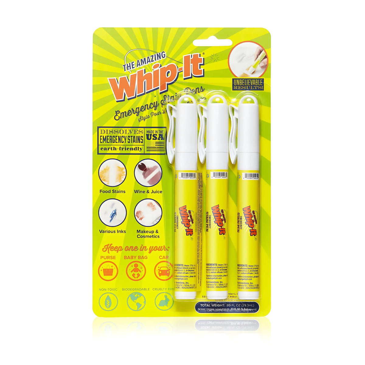 Whip-It Emergency Stain Removing Pens (3 PACK)