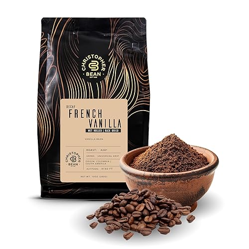 Christopher Bean Coffee - Certified Kosher - Decaf Ground Universal Drip French Vanilla Flavored Coffee | Coffee Beans with Medium Roast 100% Arabica