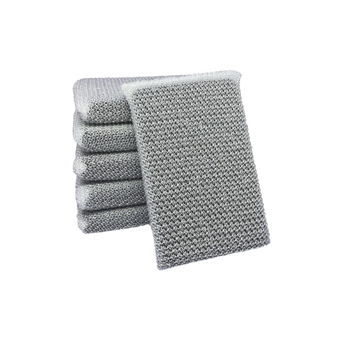 Elite Silver Scrubber Sponge, 6 Pack, Non Scratch, Sponges for Kitchen and Household Use, Made in USA (Regular)