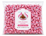 Pink Foil Milk Chocolate Candy Pieces Bulk Bag - 5 lb (Approx. 500 pieces)