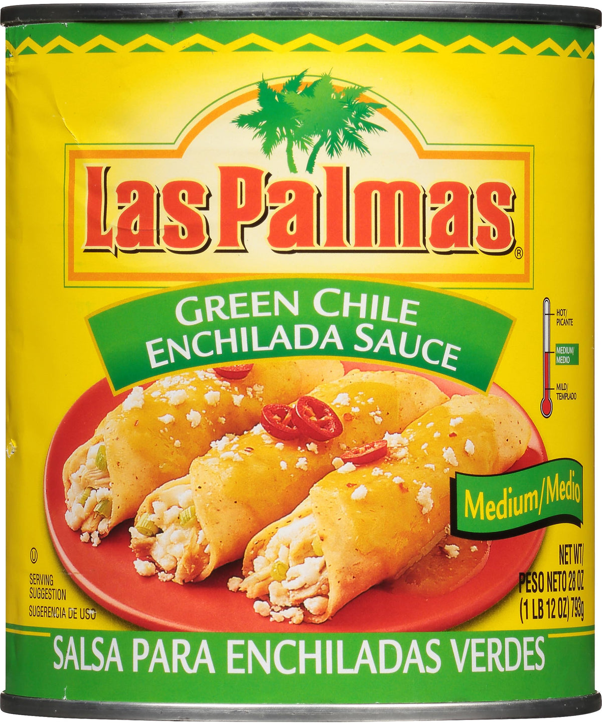 Las Palmas Green Chile Enchilada Sauce, Medium, 28 Ounce