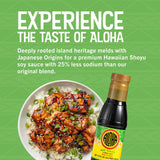 Aloha Shoyu - Lower Salt Soy Sauce with 25% Less Sodium - Versatile and Balanced Shoyu Sauce - Made in Hawaii - 24 oz. Bottle