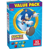 Sonic The Hedgehog Fruit Flavored Snacks, Treat Pouches, Gluten Free Snack, Value Pack, 22 Ct, 17.6 oz