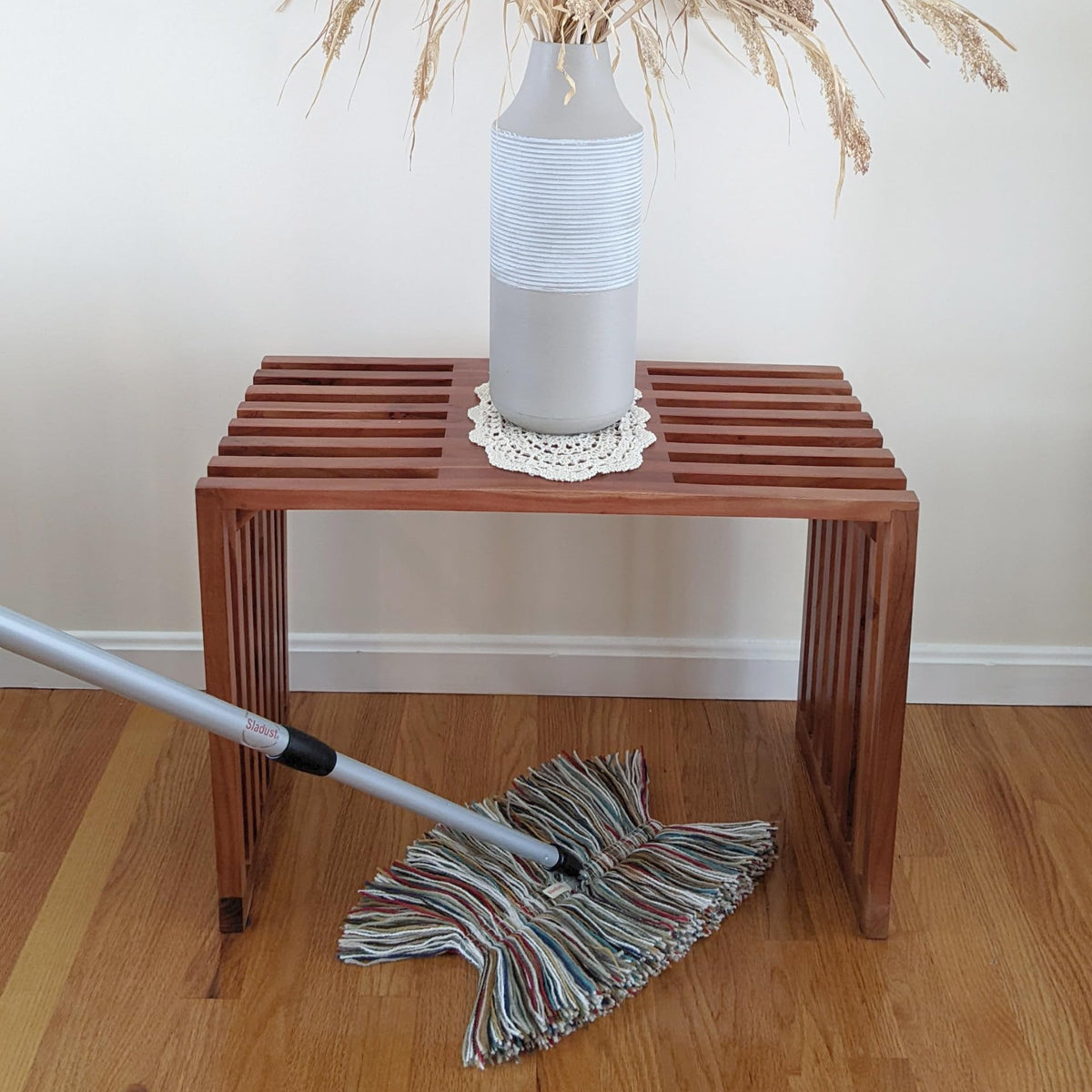Sladust All Wool Dust Mop with Telescoping Handle and Hand Duster Made in The USA
