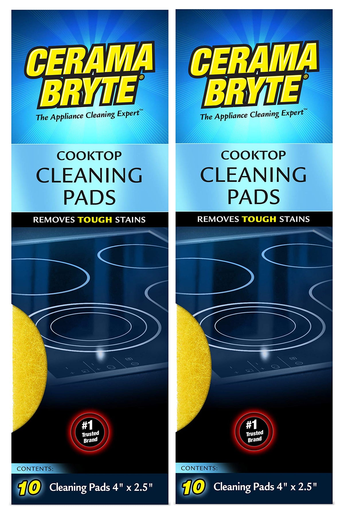 Cerama Bryte Cooktop Cleaning Pads, 10-Count 2 Pack