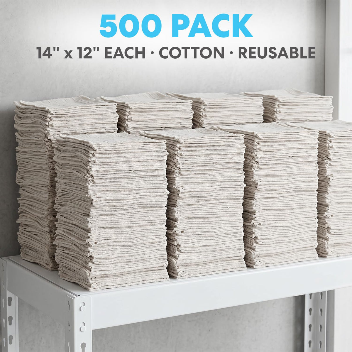 Simpli-Magic 79170 Shop Towels, White, 500 Pack