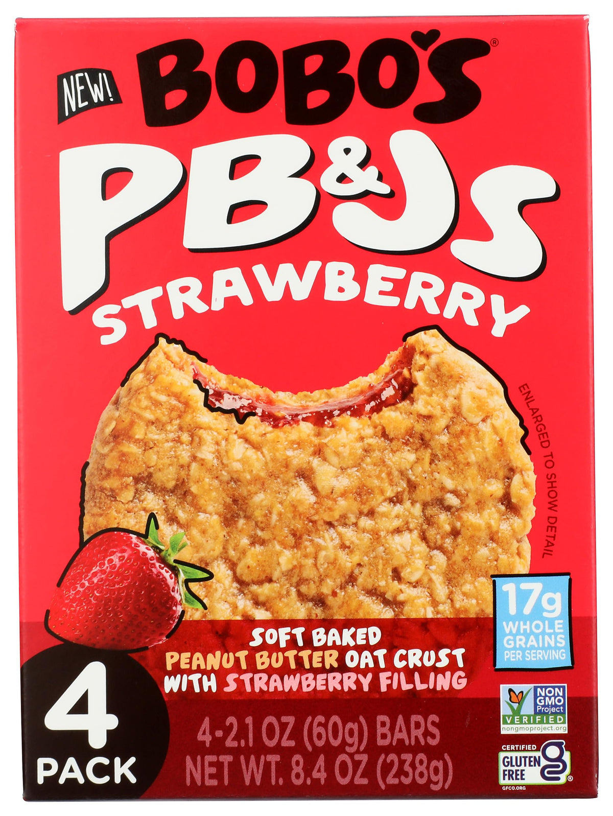Bobos Oat Bars Bars PB&Js Strawberry 4Pk 8.4 OZ