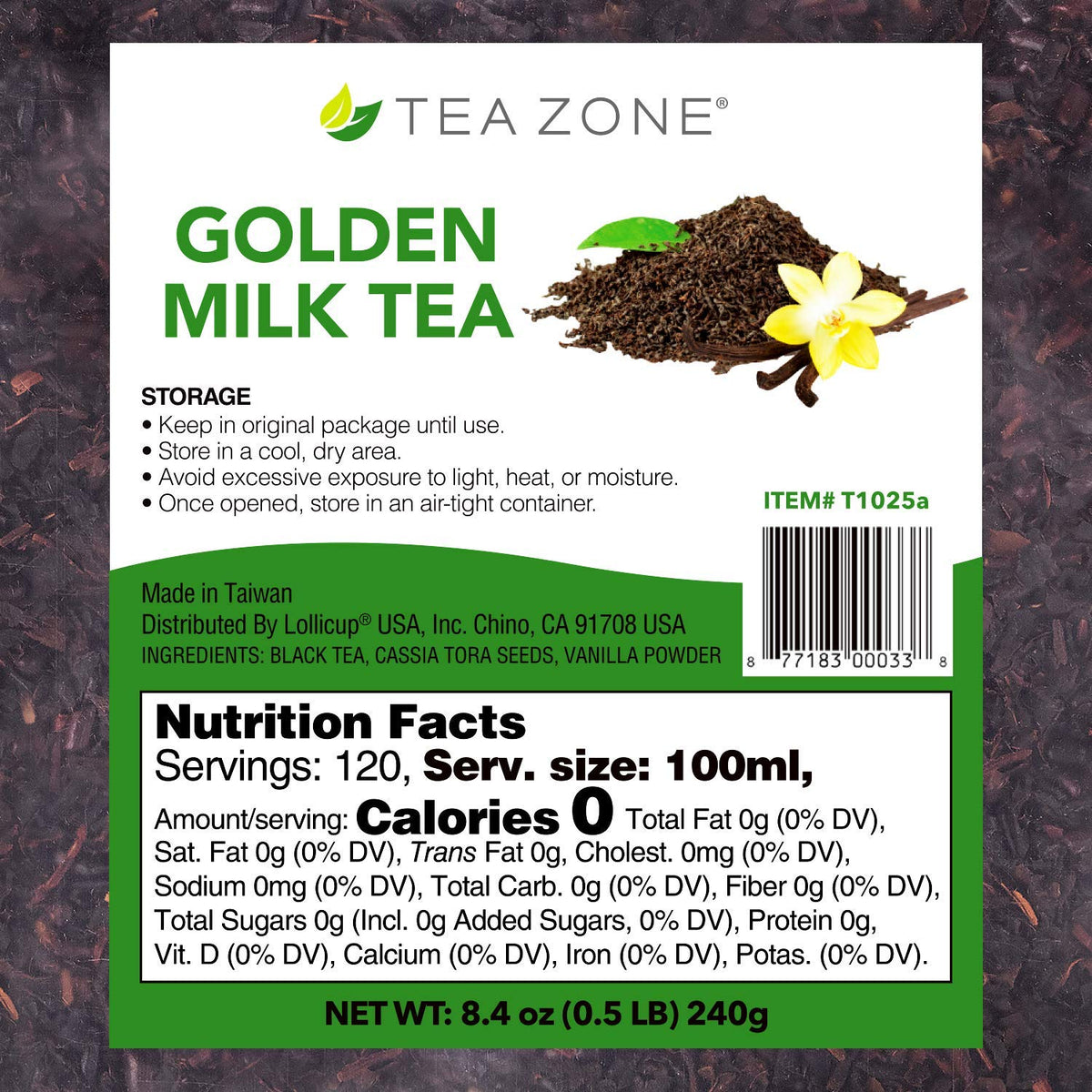 Tea Zone 8.5 oz Golden Milk Tea, 25 Count