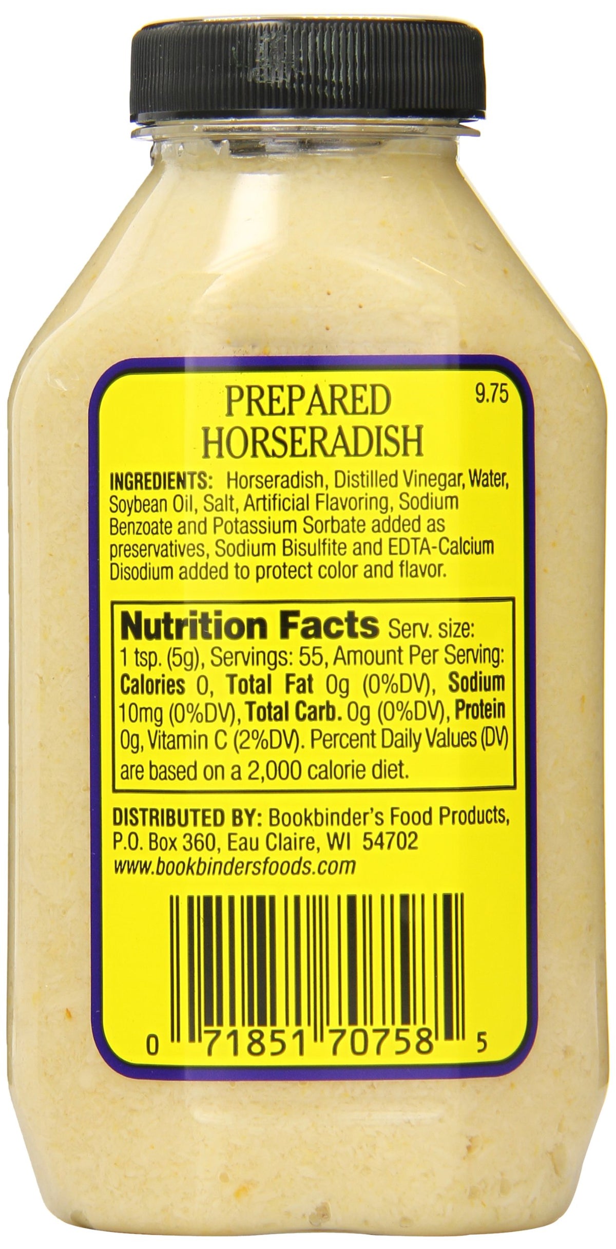Bookbinder's Horseradish, 9.75 oz
