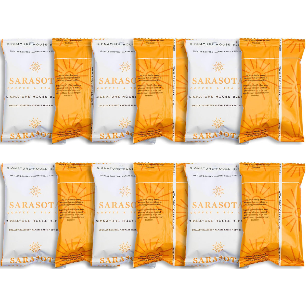 Breakfast Blend Ground Packets - Medium Roast, 2oz Pre-Measured Packs for 8-12 Cup Drip Makers | Low Acid Single-Pot Pouches, Individually Wrapped |