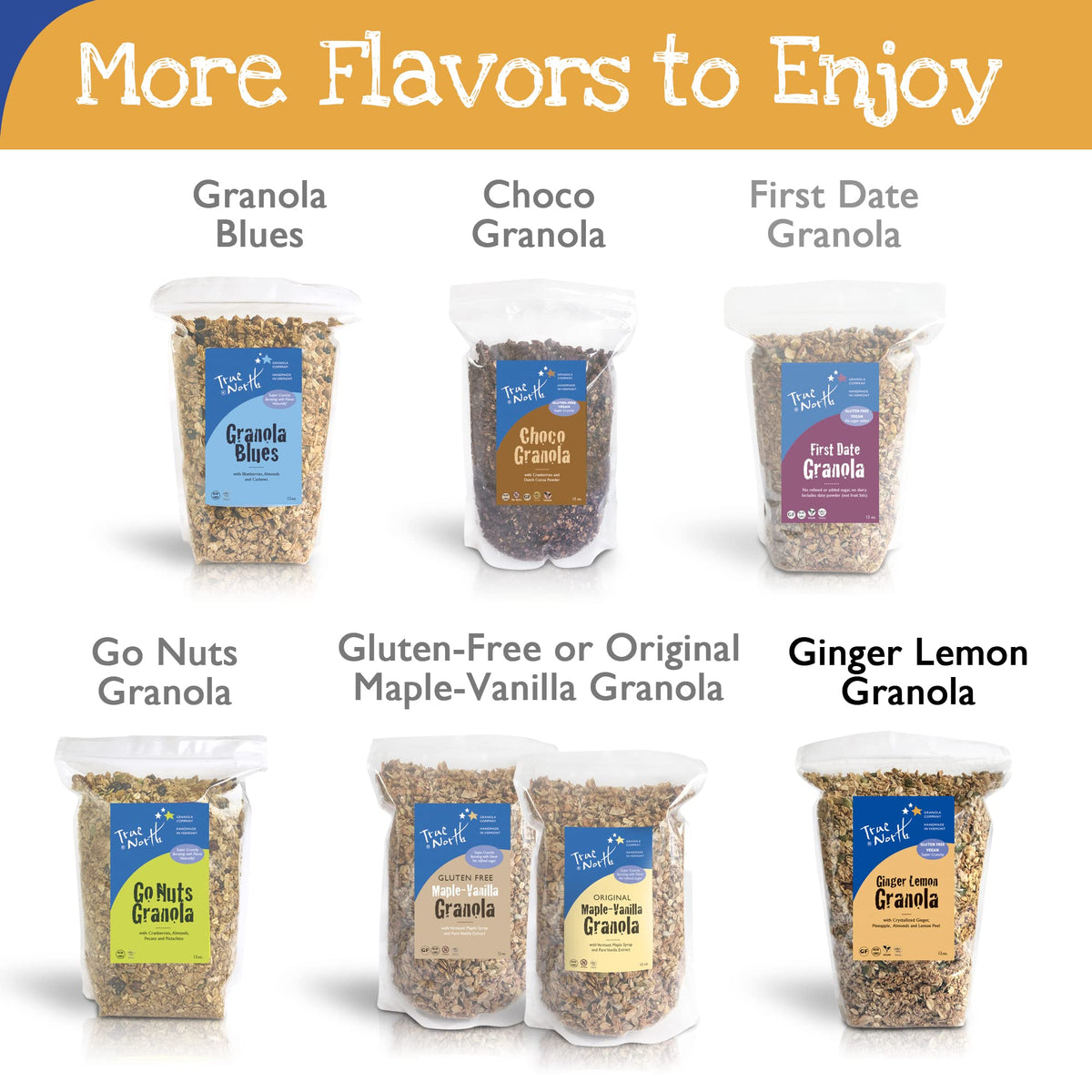 True North Granola - Ginger Lemon Granola with Pineapple and Almonds, Gluten Free, Vegan, All Natural and Non-GMO, 12 oz. (Pack of 2)