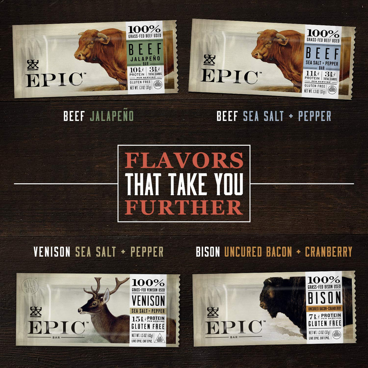 EPIC Chicken Sriracha Protein Bars, Whole30, Keto Friendly, 12 ct, 18 oz