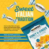 Honees Honey & Ginger Hard Candy Individually Wrapped | Natural & Healthy Candy, Italian Made with Real Honey & Indonesian Ginger, 1 Pack (2.85 oz)