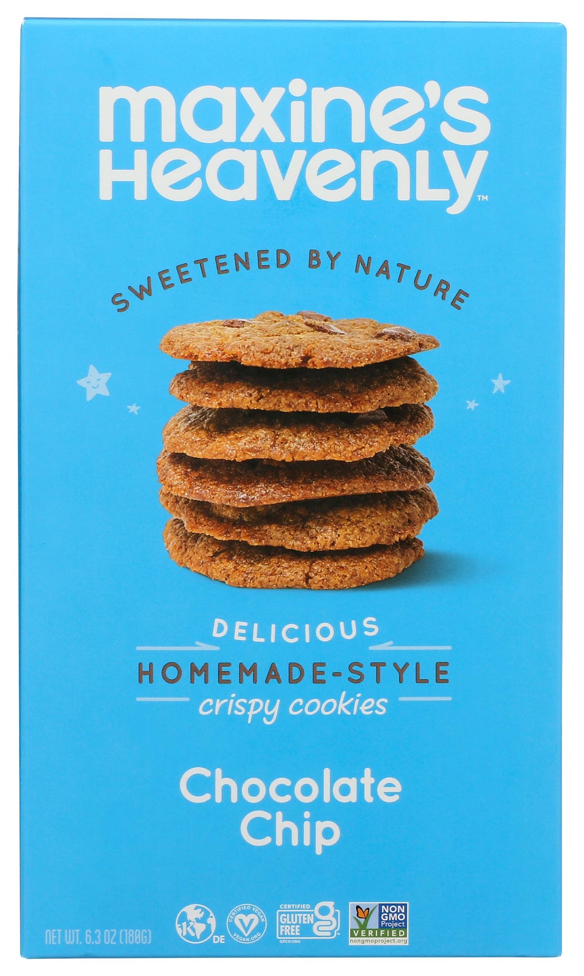 Maxines Heavenly Cookies Crispy Chocolate Chip Cookies, 6.3 OZ