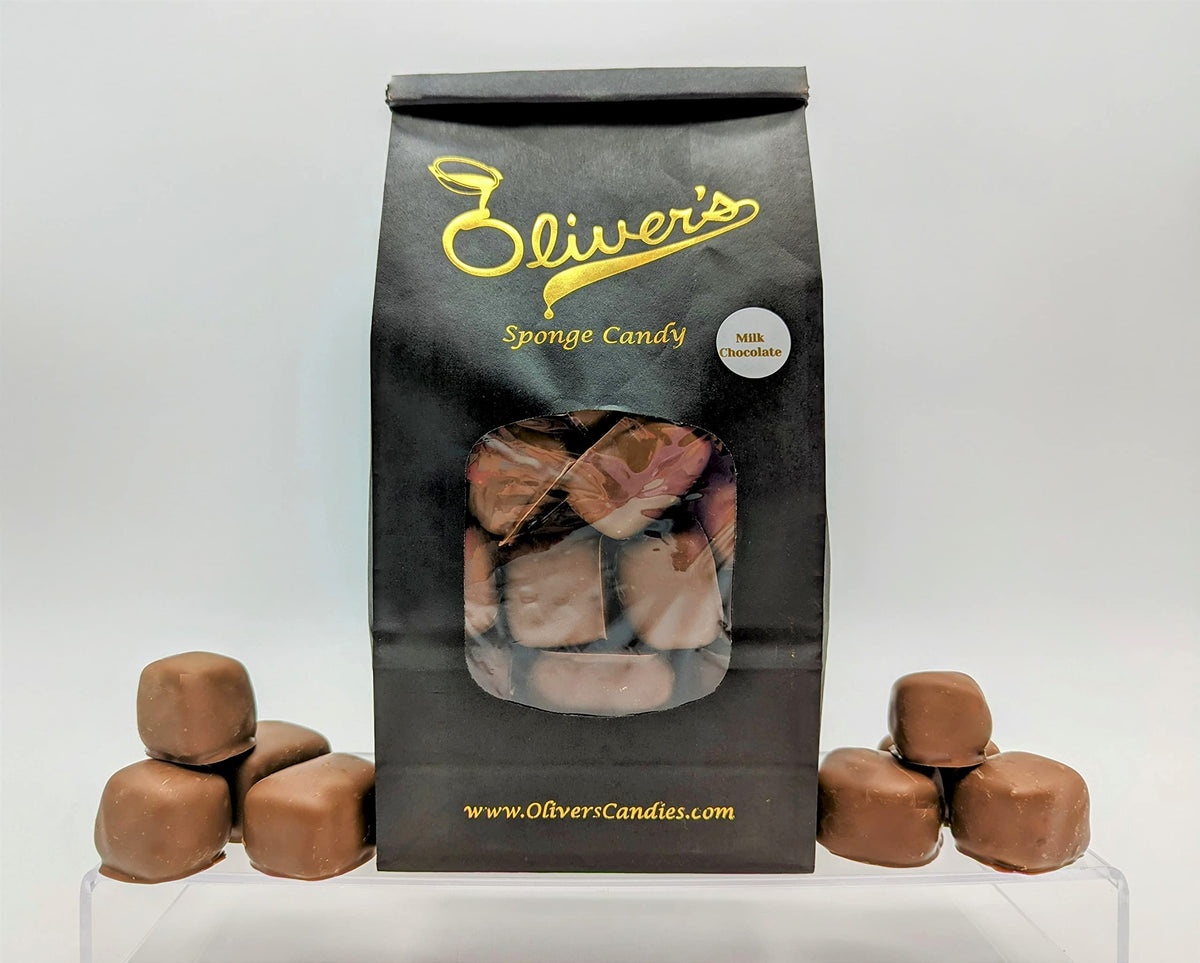 Oliver's Sponge Candy - Milk Chocolate, 1 pound