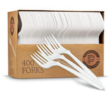 Plasticpro Cutlery 400 Mediumweight White Disposable Plastic Forks