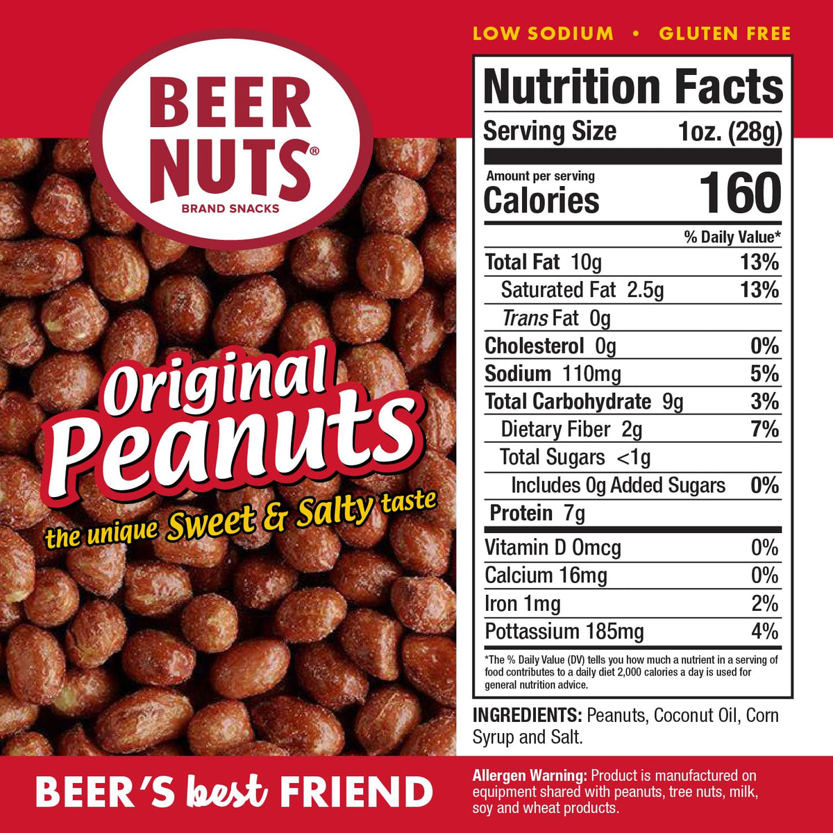 BEER NUTS | Original Sweet and Salty Peanuts. 41 oz. Jar