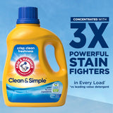 ARM & HAMMER Clean & Simple, 77 Loads Liquid Laundry Detergent, 100.5 Fl oz