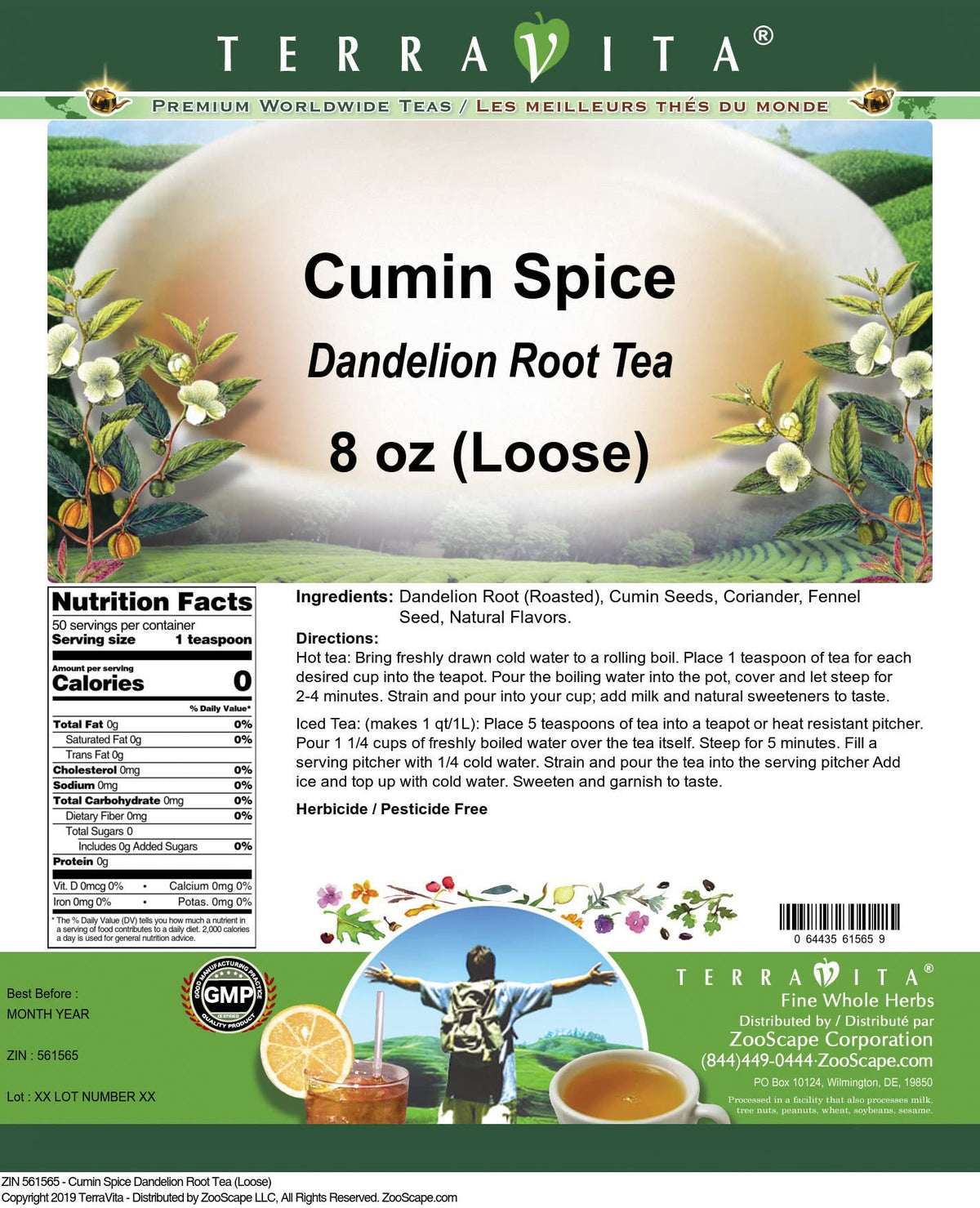 Cumin Spice Dandelion Root Tea (Loose) (8 oz, ZIN: 561565)