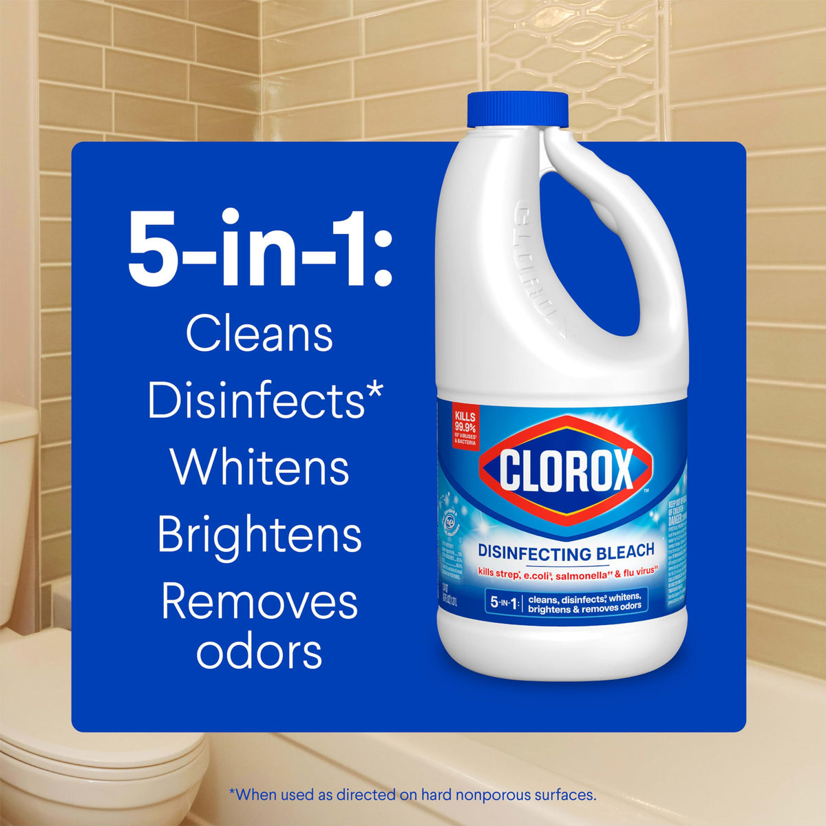 Clorox Disinfecting Bleach, 43 Fluid Ounces (Package May Vary)
