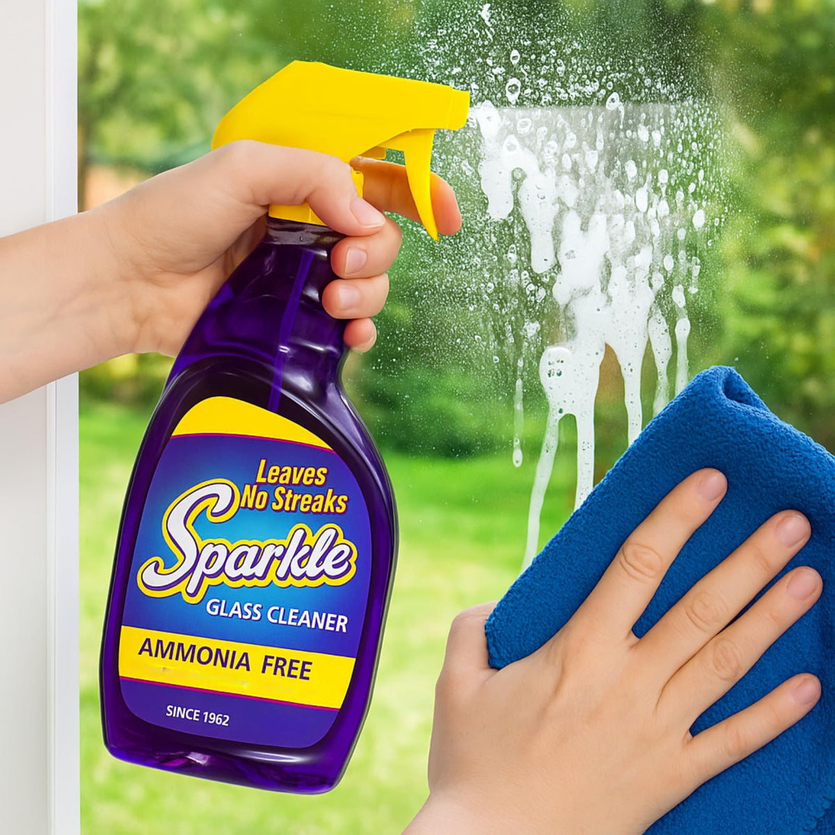 Sparkle Glass Cleaner Refill 1 Gallon (128 Fl Oz) - Ammonia-Free Heavy Duty Streak-Free Formula for Windows, Mirrors & Glass (Pack of 1)