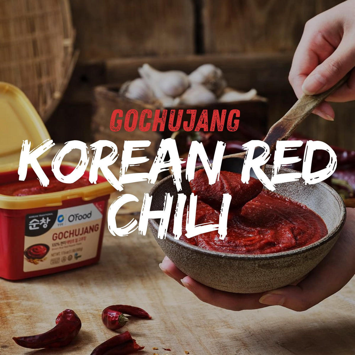 O’Food Gochujang - Korean Red Chili Paste [Medium | 2.2 lb (1kg) ] Spicy & Sweet Savory Fermented Sauce | Gluten-Free | No Corn Syrup | Great