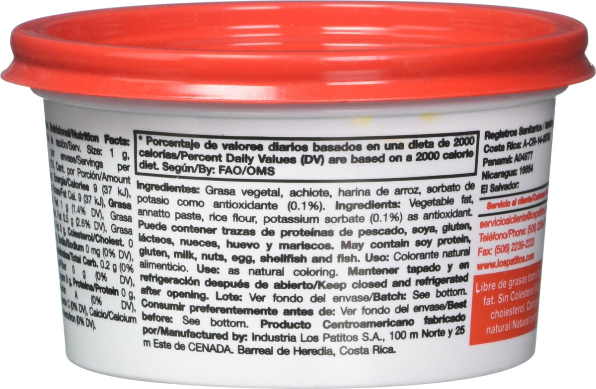 Los Patitos Achiote Paste 7.4 oz. from Costa Rica