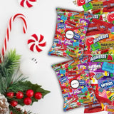 Christmas Candy Individually Wrapped Treats - 2LB Holiday Bulk Assorted Variety Pack - Party Favor Bags - Full-Size Bars - Stocking Stuffer Mix