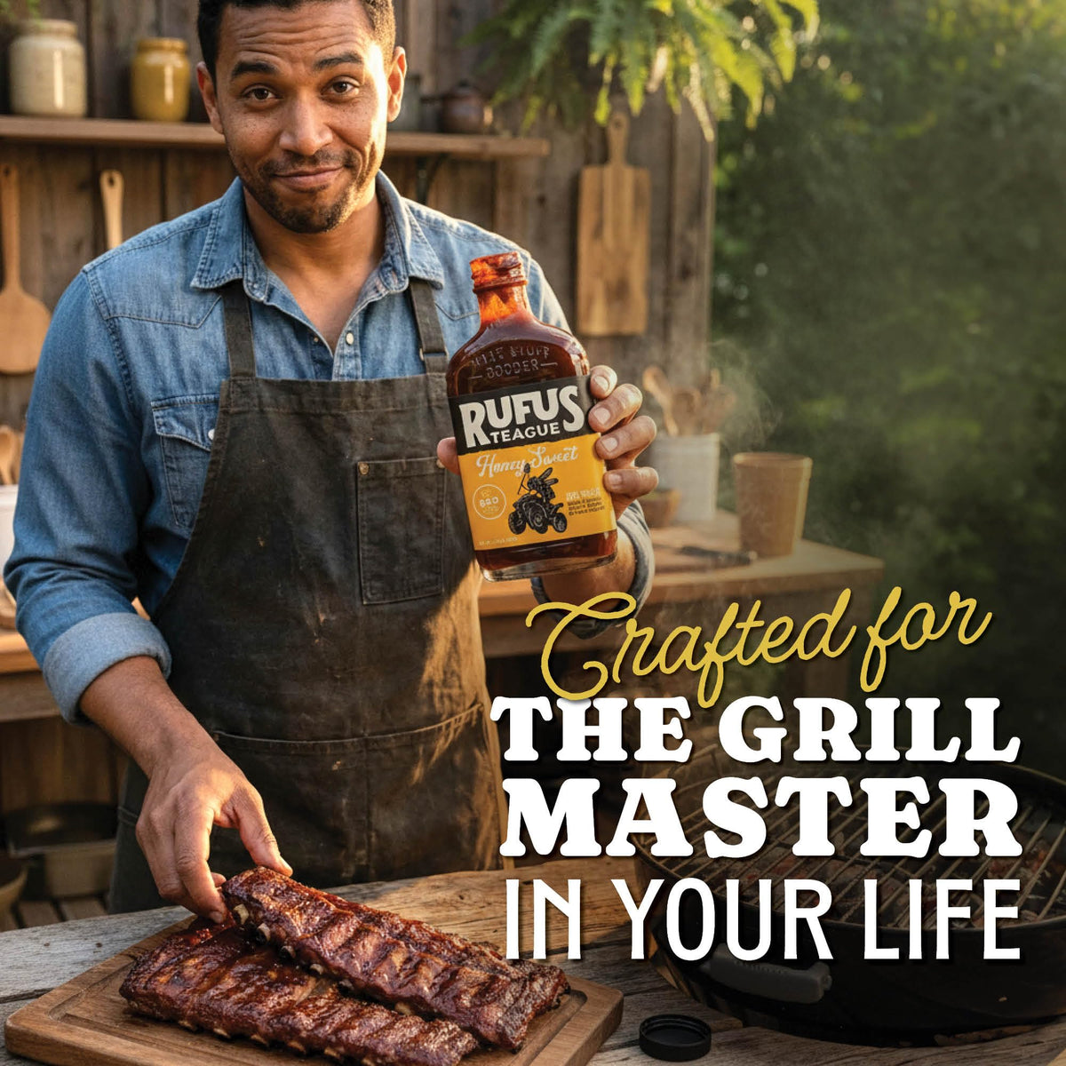 Rufus Teague Steak Lovers Kit, BBQ Gift, 2 Premium Steak Sauces & 1 Dry Rub