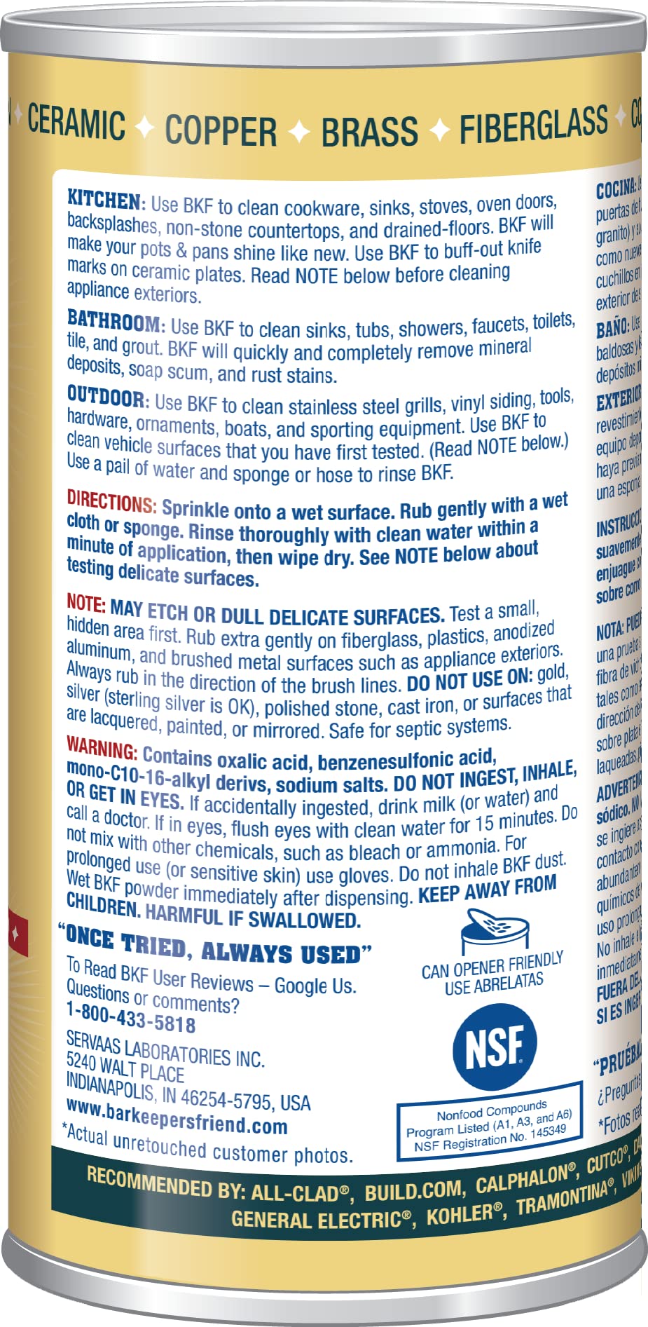 Bar Keepers Friend Powdered Cleanser 12-Ounces (1-Pack) (Packaging May Vary)