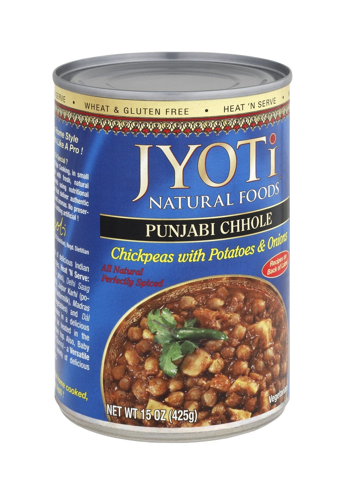 Jyoti Punjabi Chhole, 12 cans of 15 oz, All Natural, Product of USA, Gluten Free, Vegan, NON GMO, BPA Free