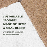 Isshah Plant-Based Kitchen Sponges - Natural, Eco-Friendly, Biodegradable Sisal Hemp Sponges for Dishes, Cleaning Sponge for Kitchen, Bathroom