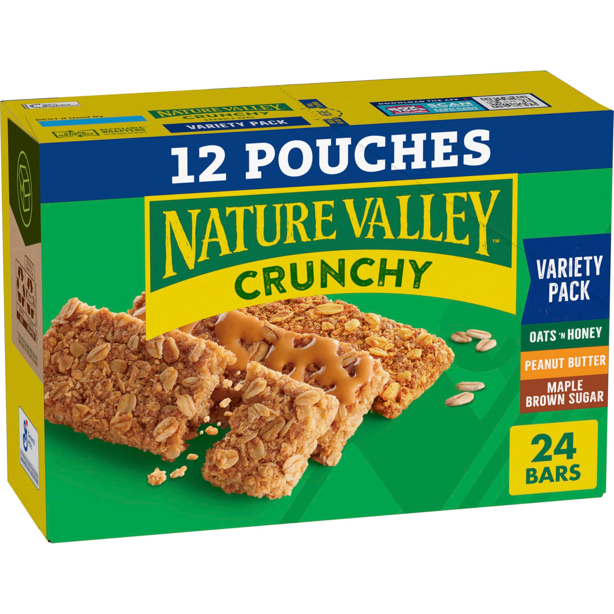 Nature Valley Crunchy Granola Bars, Variety Pack, 24 Bars, 17.88 OZ (12 Pouches)