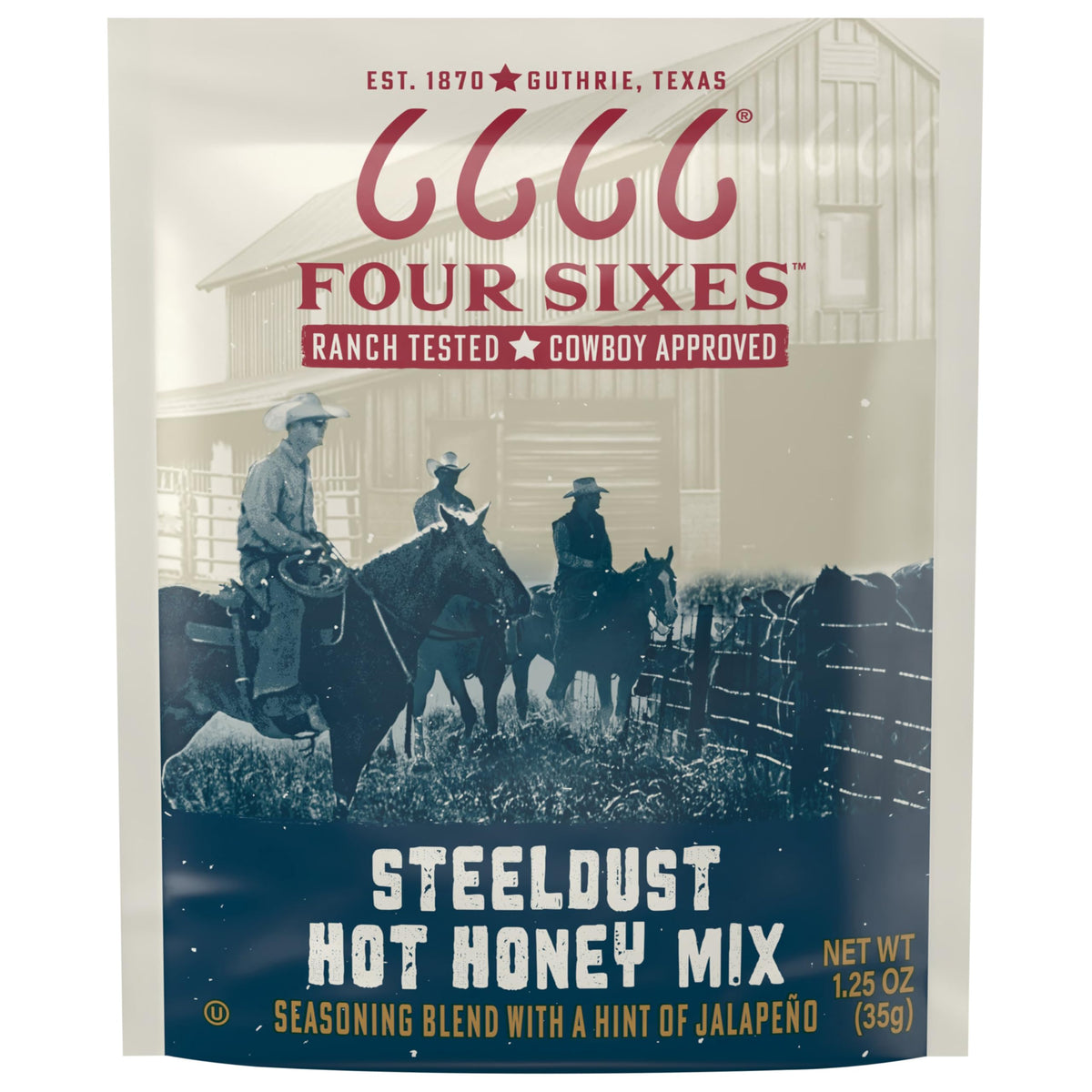 6666 Four Sixes Steeldust Hot Honey Seasoning Mix, 1.25 Ounce