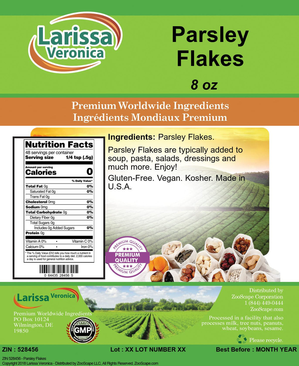 Parsley Flakes (8 oz, ZIN: 528456) - 2 Pack