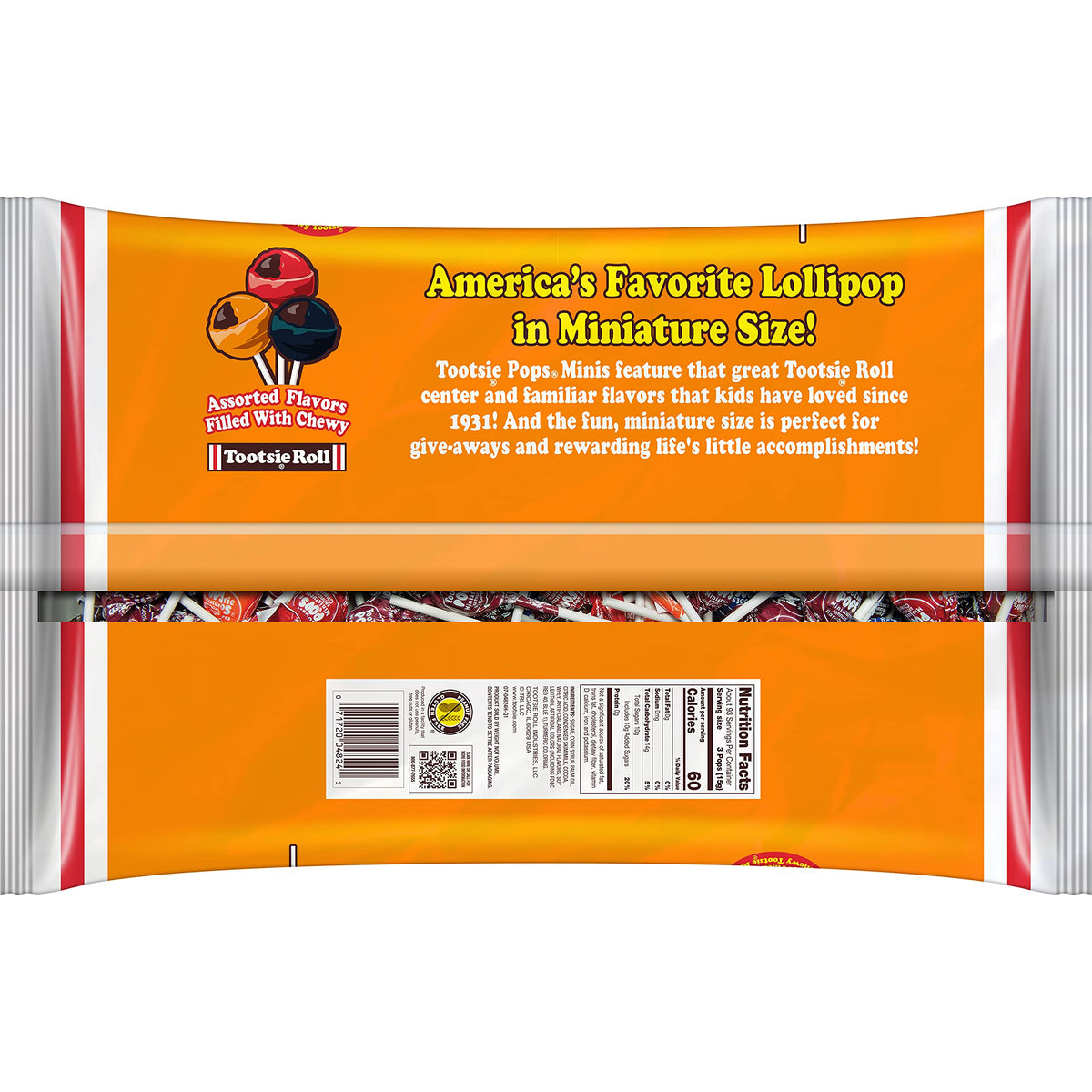 Tootsie Roll Pops Original Fruity Lollipop with Chocolatey Center - Individually Wrapped Lollipop Candy - Peanut Free, Gluten Free - 280 Count, 50.37