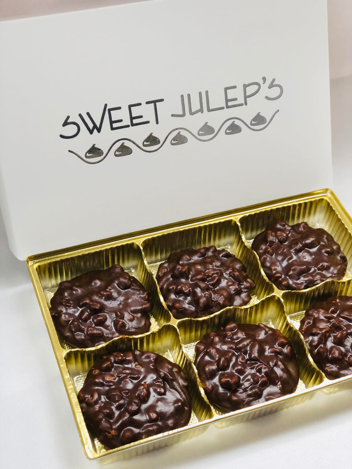 Chocolate Pecan Pralines (6 Count) | Charleston Chocolate Pralines | Southern Chocolate Pecan Candy