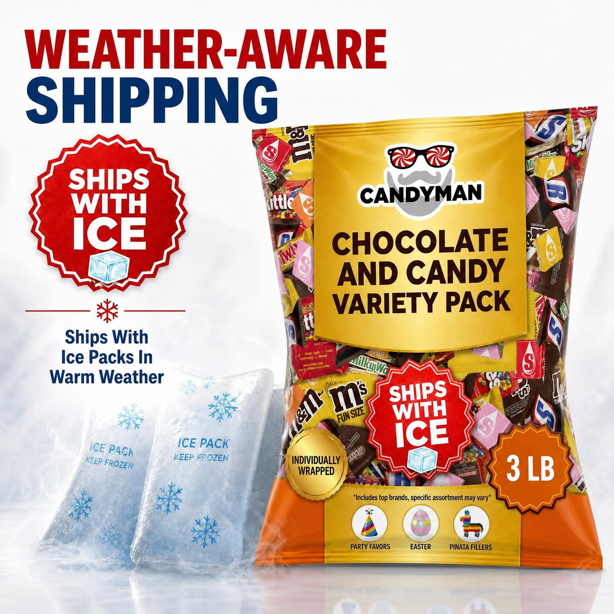Candyman 3 lb Candy Variety Pack, Assorted Chocolate & Candy Mix