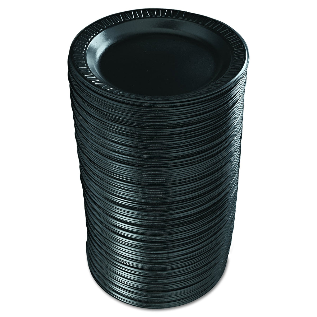 Dart 9PBQR 9 in Black Laminated Foam Plate (Case of 500)