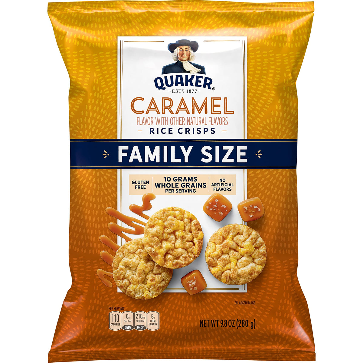 Quaker Rice Crisps Caramel, 9.8 Oz