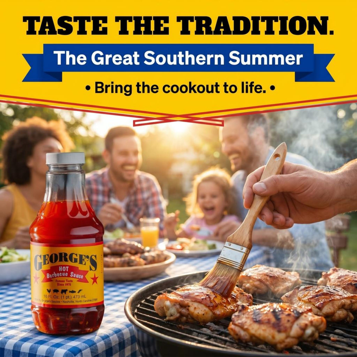 George's Sauces Hot Barbecue Sauce 16oz. (Pack of 4)