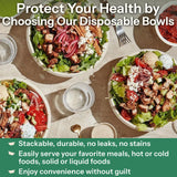 Homestockplus Large Disposable Bowls 48 Oz Heavy Duty Compostable Paper Bowls [100 Pack], Extra Large Catering Bowls for Restaurants, Salad, Buffet