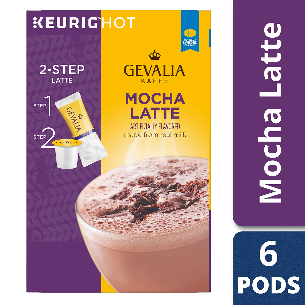 Gevalia Mocha Latte Espresso K-Cup Coffee Pods (6 Pods)