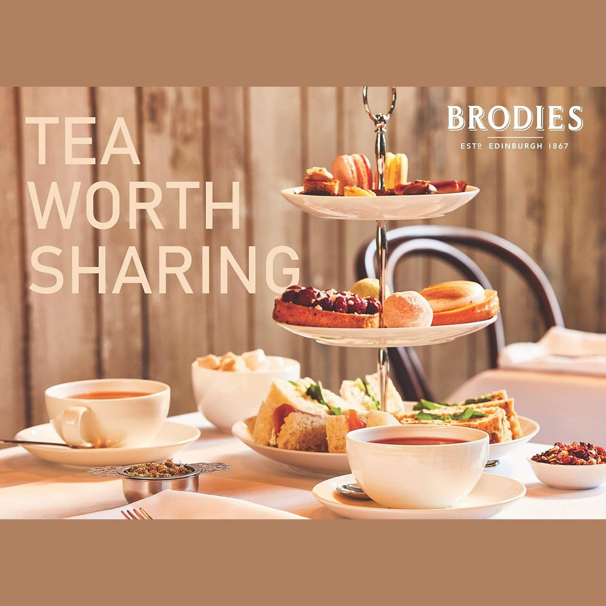 Brodies Tea, Scottish Breakfast Tea, Black Tea Imported from Scotland, Canister of 50 Bags (Pack of 1)